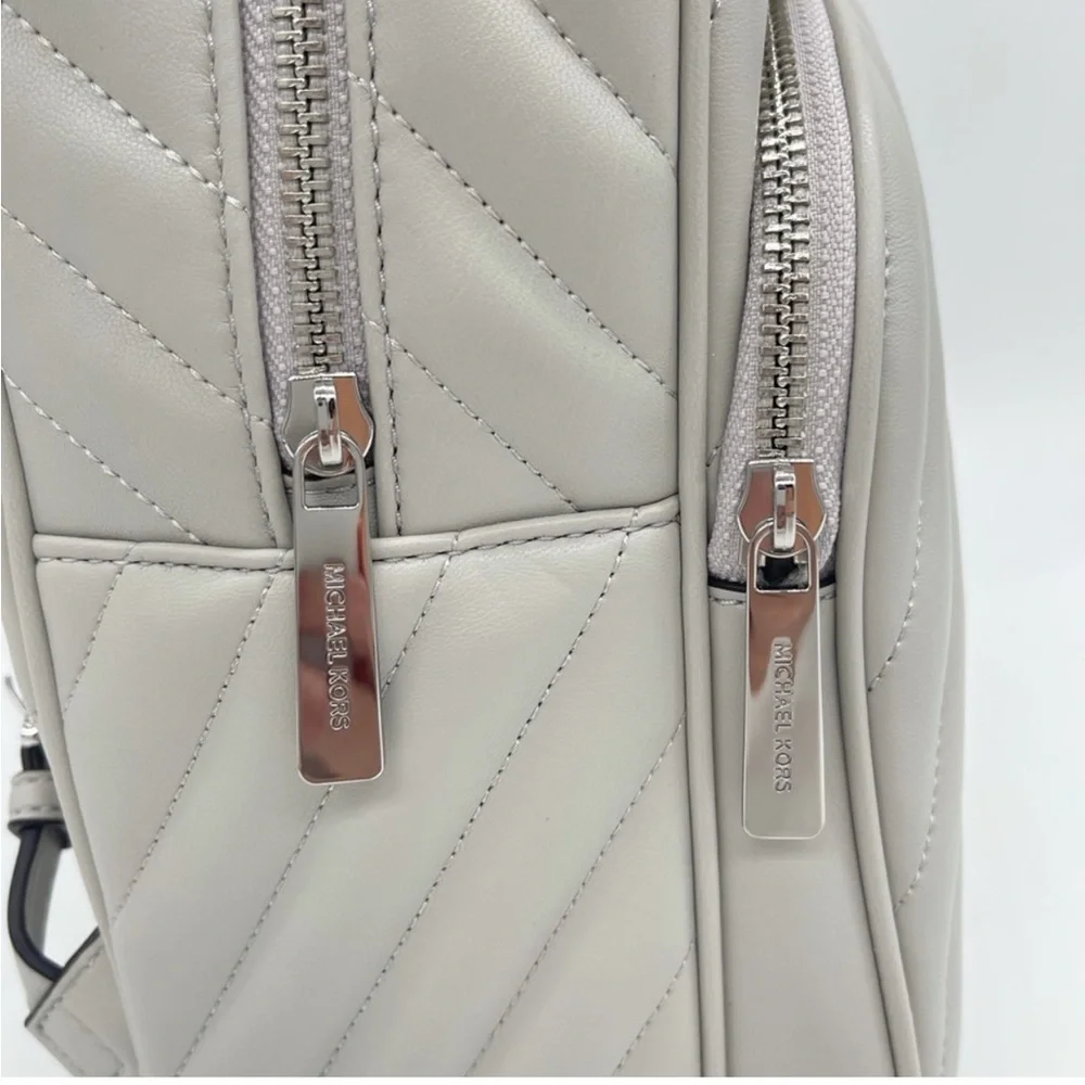Michael Kors Abbey Medium Backpack Aluminum